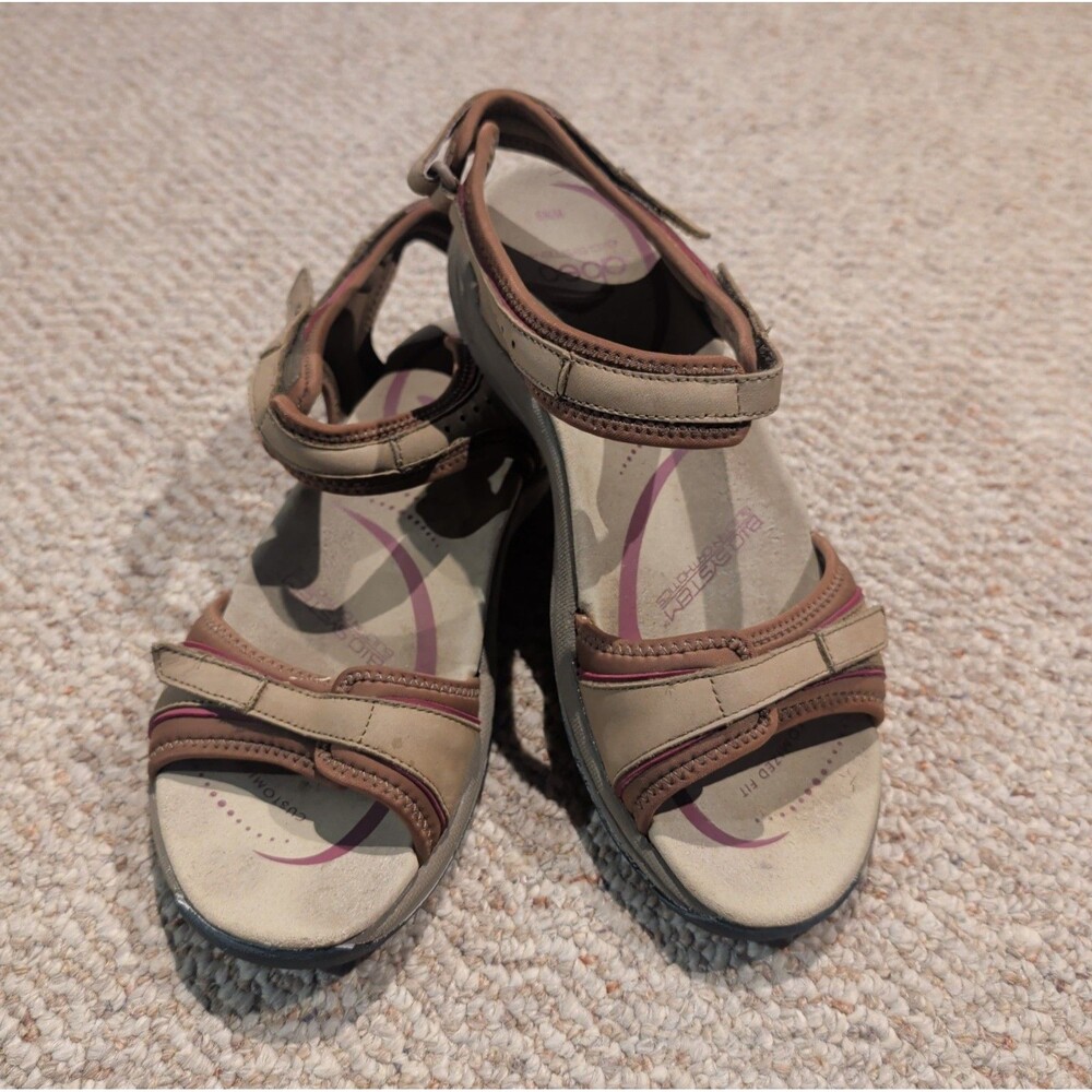 Abeo Goleta Sport Sandals Womens 9 Tan Strappy Hiking Trail Backstrap